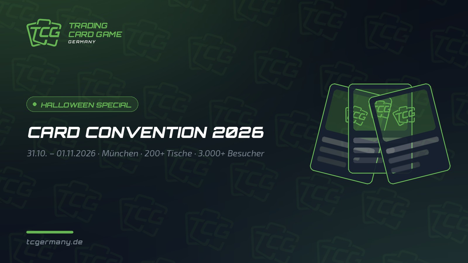 Besucher an Händlertischen auf der Sammelkarten-Messe München von TCG Germany